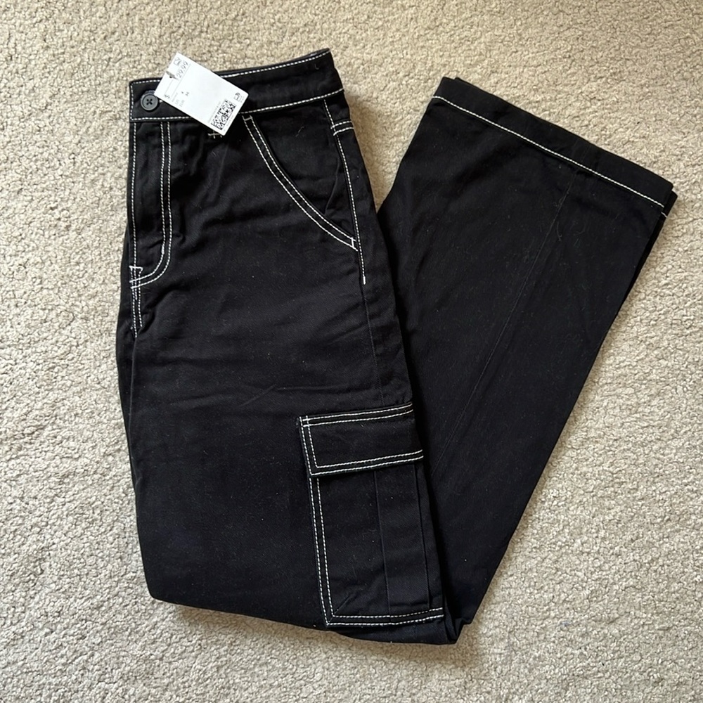 Contrast Stitch Cargo Pants